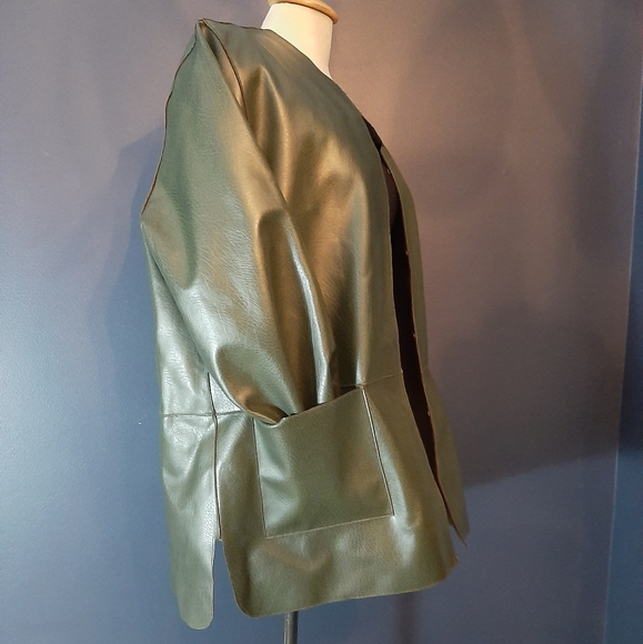 SPANNER Jackets & Coats Spanner Army Green Vegan Leather Jacket